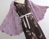 Enchanting Lavender Fine Wool Crochet Dress, Shawl, Skirt - Ready to Ship