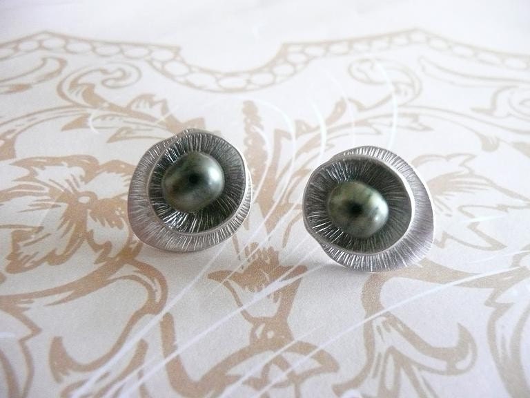 Silver Sea-Shell and Pearl Earrings