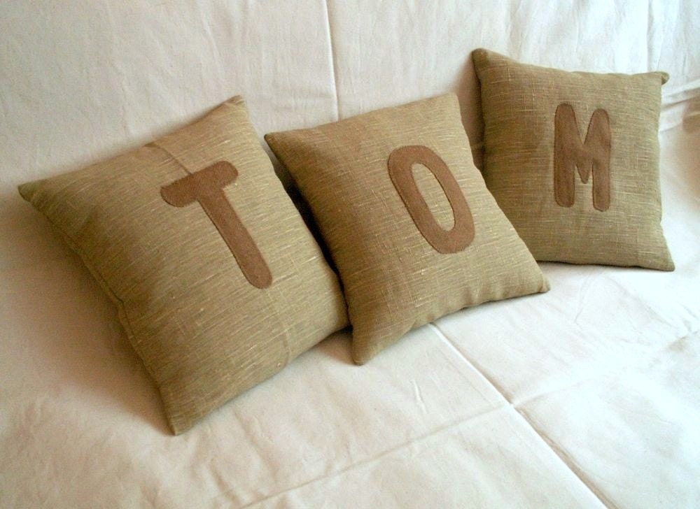 Pillows with the name. Talking Pillows set of 3.