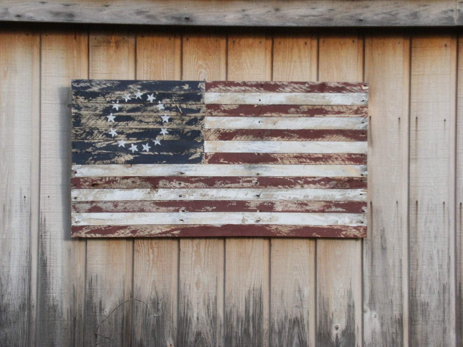 American Flag made from Reclaimed Wood