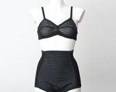 60s Black Sheer bra bullet bra dead stock Vintage