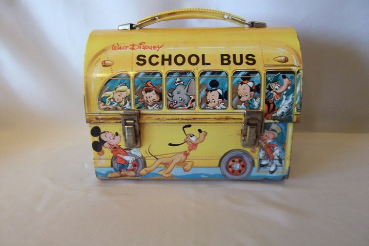 Vintage Disney School Bus Lunch Box 1960s By Betterintime On Etsy