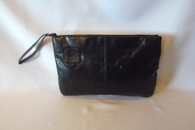 Black Vegan 80s Wristlet clutch