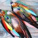 Aztec Warrior Princess Feather Earrings No. 3