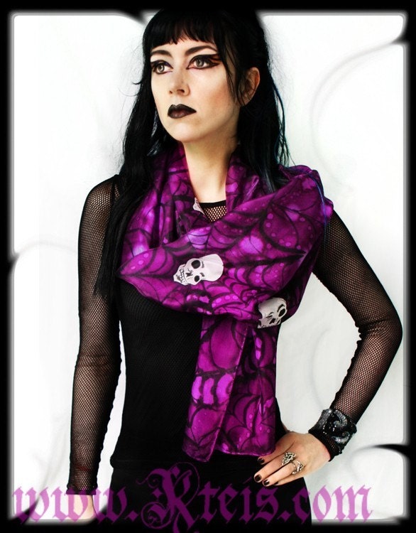 Gothic fashion skull scarf - dia de los muertos