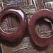 2 Chocolate Brown Tagua Nut Beads, Rounded Donut beads, EcoBeads, Natural Beads, Organic Beads, Vegetable Ivory Beads