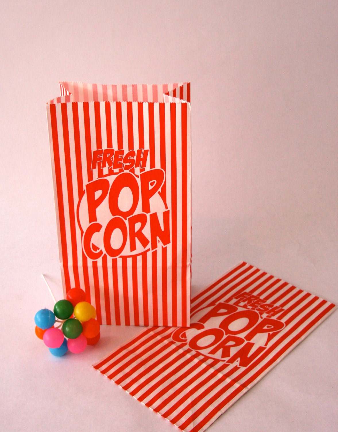 Set of 50 Vintage Inspired Popcorn Bags
