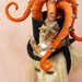 Octopus Tentacle Hat - Steampunk Victorian Masquerade Top Hat - Orange x Gold x Black - 3 to 4 Week Turnaround
