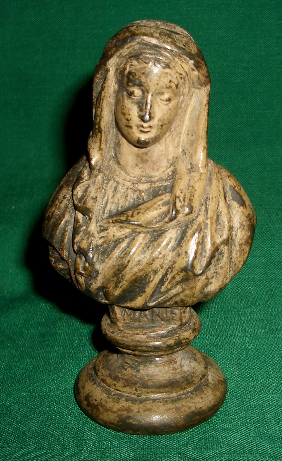 SALE SALE Antique French Virgin Mary Figure Statue Catholic Spelter Bronze DSR Depose