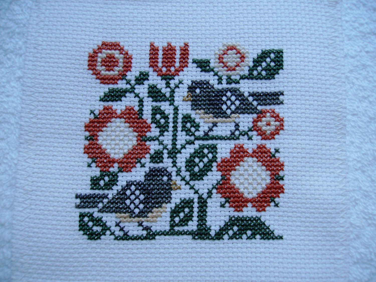 Completed Prairie Schooler Cross Stitch Bird - Junco