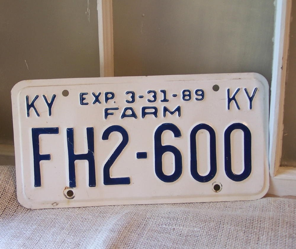 Vintage Farm License Plate Kentucky SALE by OldTimePickers