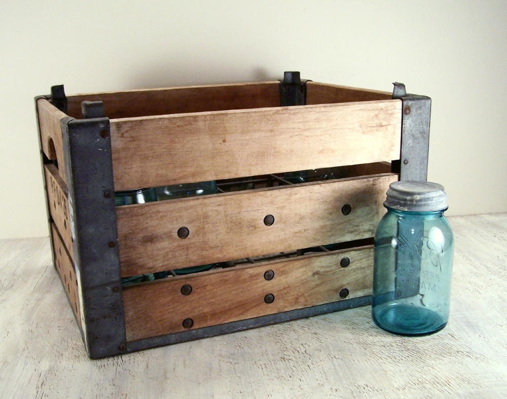 Large Vintage Wooden Storage Milk Crate by OldTimePickers on Etsy