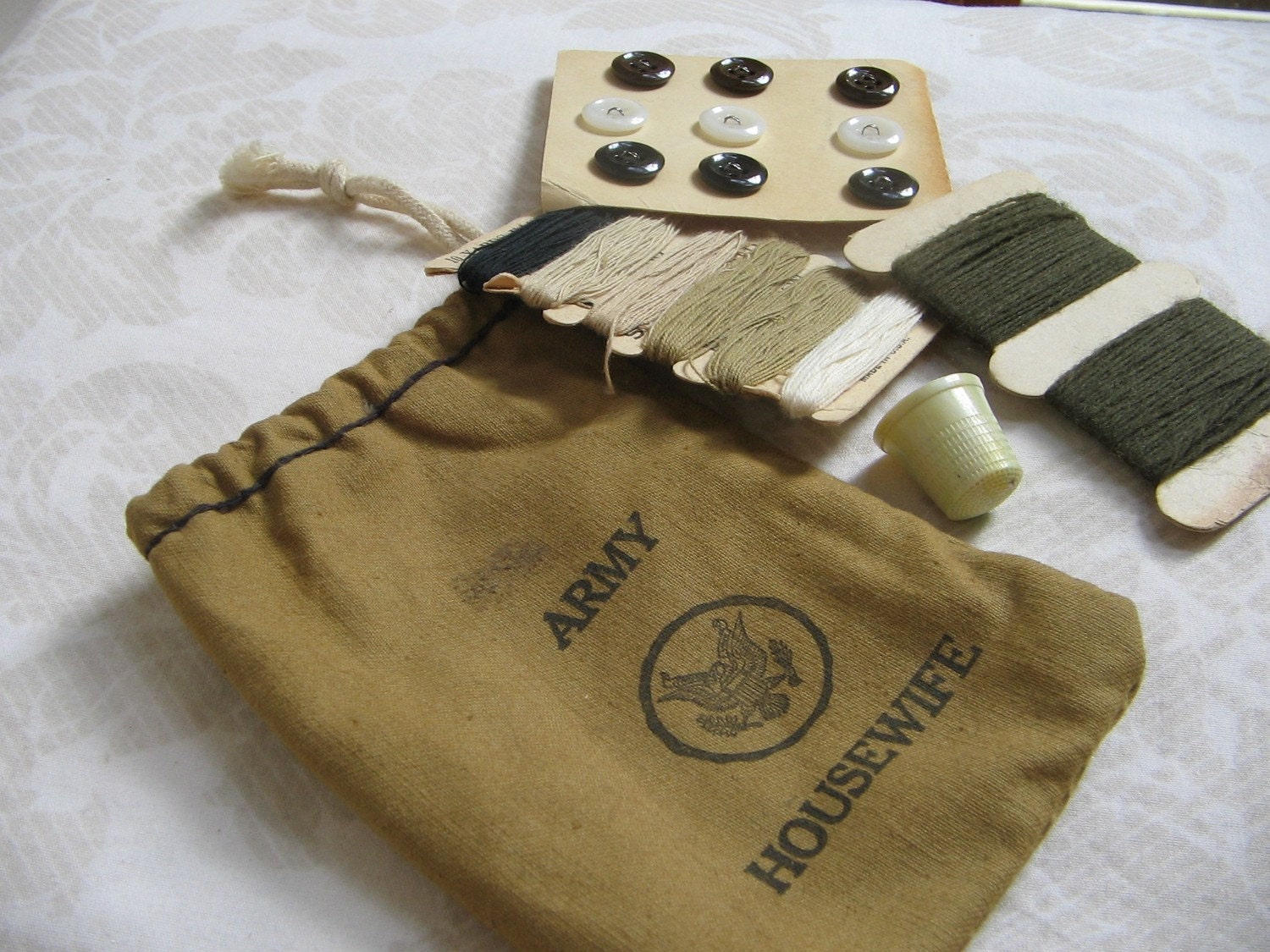 Vintage Army Housewife Sewing Kit World War II Ephemera