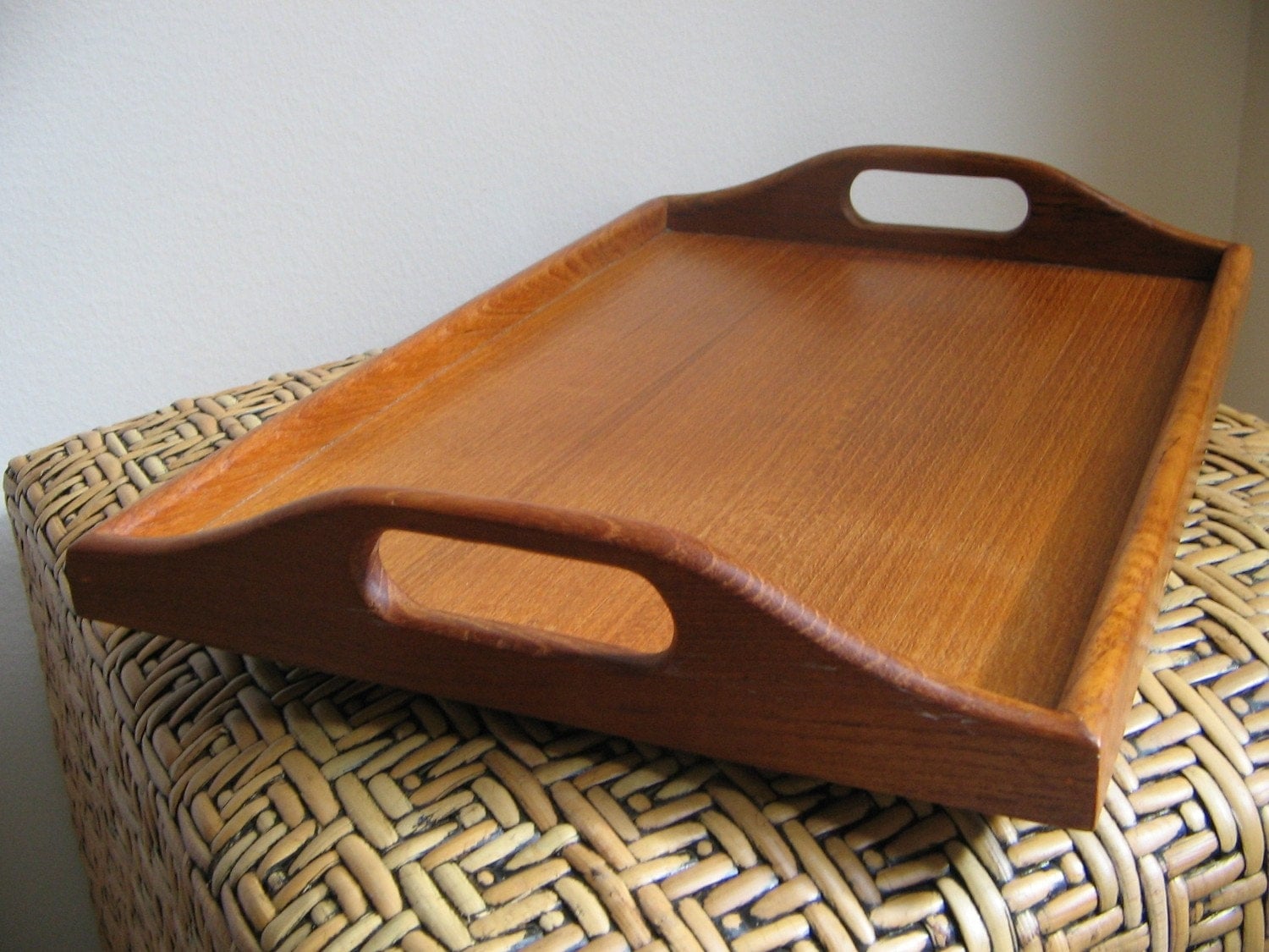 Vintage Teak Wood Tray Winsome Wood by vintagenowandthen on Etsy
