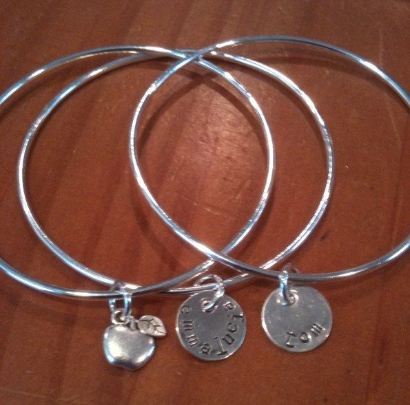 Personalized bangle bracelets