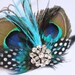 Peacock Feather Fascinator, Wedding Fascinator Hairclip