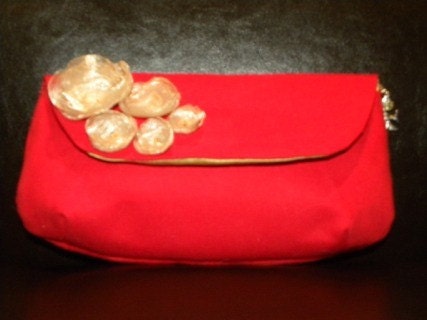 Red Clutch Bag - The Audrey Clutch.... in Red and Gold