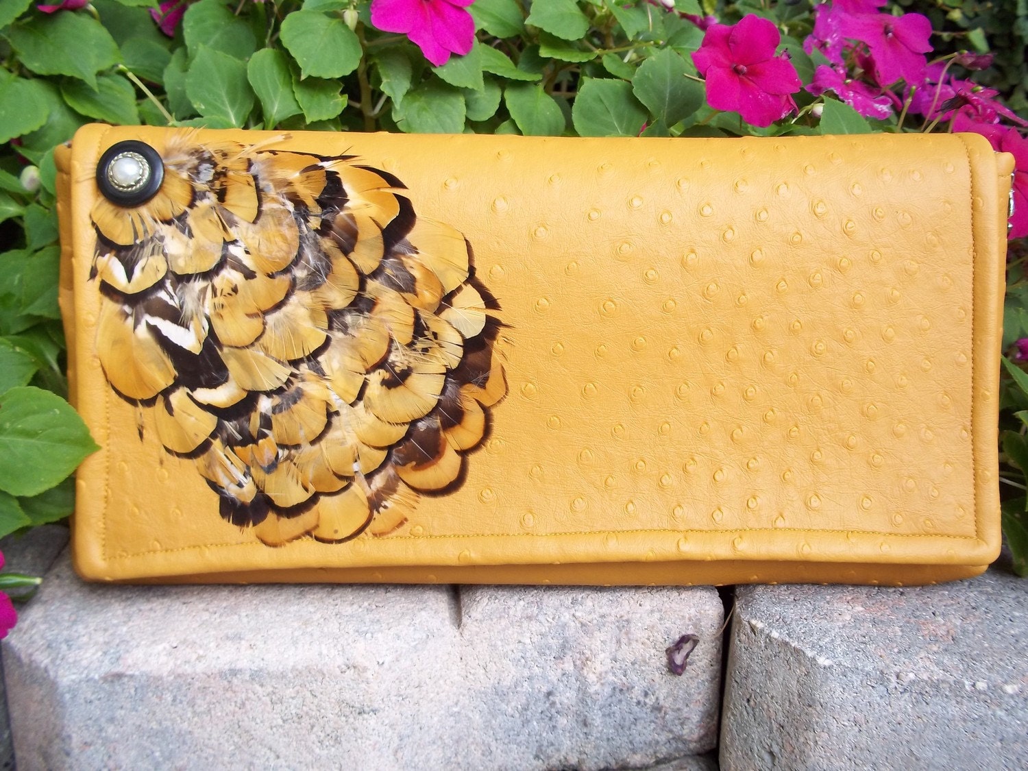 The Grace Clutch Purse in Mustard Hues