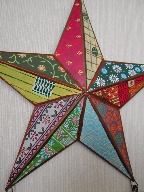 Welcome Sign One of a Kind Hand Painted Hand Lettered Barn Star Bohemian Art Wall Hanging
