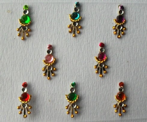 Bindi-Simple- fancy-Designer self adhesive Bindi-Indian Dots-Temporary tattoo-Body Art-Tribal Dance-Belly Dance-Fashion BUY 2 GET 1 FREE