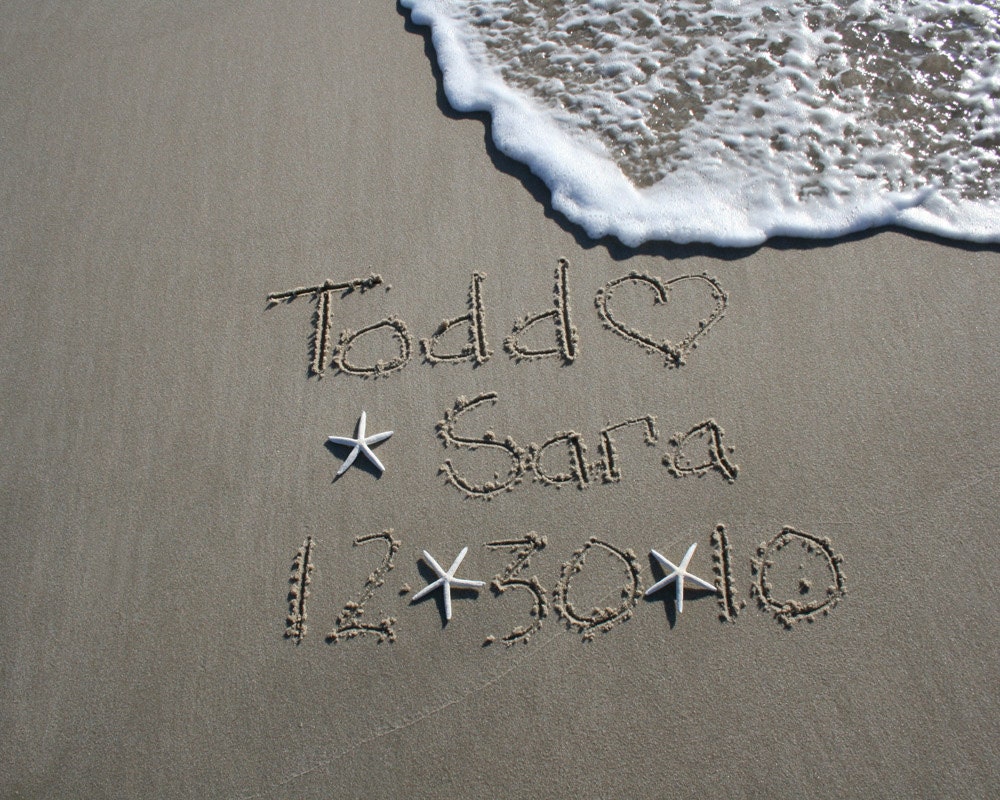 Names in the Sand at the Jersey Shore