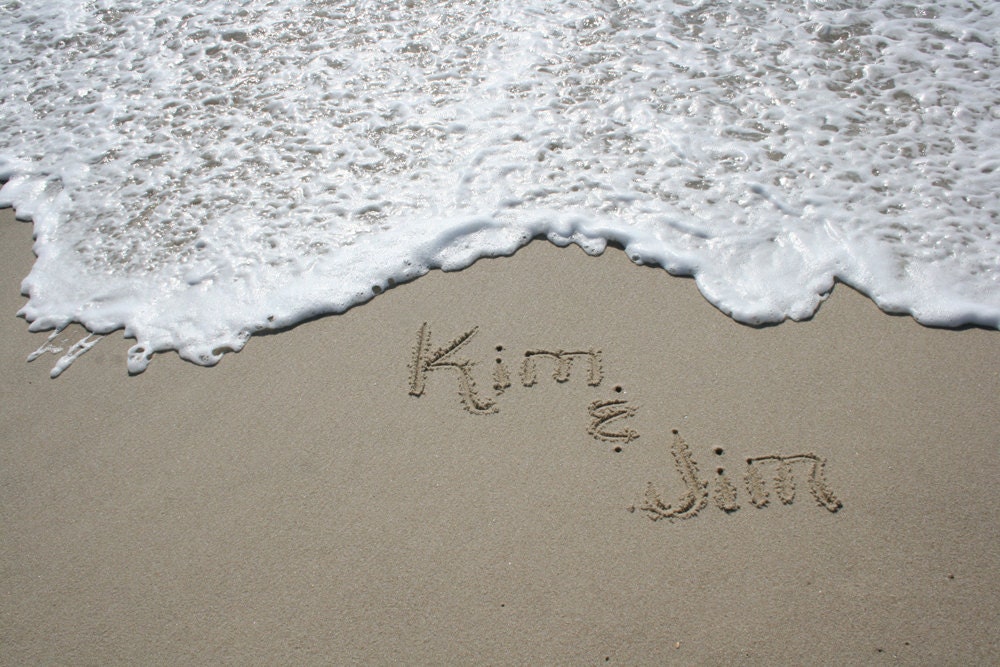 Names in the Sand at the Jersey Shore