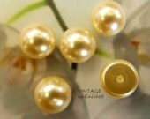 10 -  Vintage 8mm  Swarovski Crystal Pearl Half Drilled Cabochons Cream 1980s