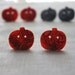Halloween Buttons / Orange Pumpkin Jack O'Lanterns / Filigree / Medium / One Pair