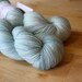 Hand Dyed Yarn / Aqua Pale Blue Dove Grey Superwash Merino / Fingering Weight / NEW