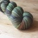 Hand Dyed Yarn / Green Copper Blue / Merino Wool Silk Lace Weight Luxury Yarn / NEW