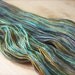 Hand Dyed Yarn / Green Gold Turquoise / Merino Wool Silk Lace Weight Luxury Yarn / NEW