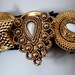 Gold sparkle bracelet buttons OOAK statement  jewelry gift for her expandable under 50 USD