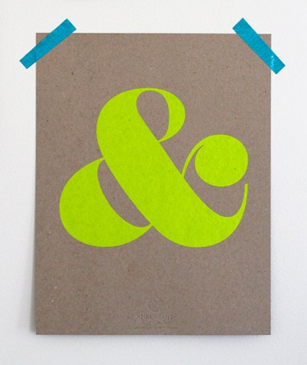Ampersand Screen Print - Neon Yellow