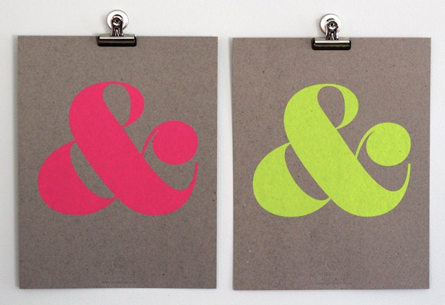 Ampersand Screen Print - Neon Yellow