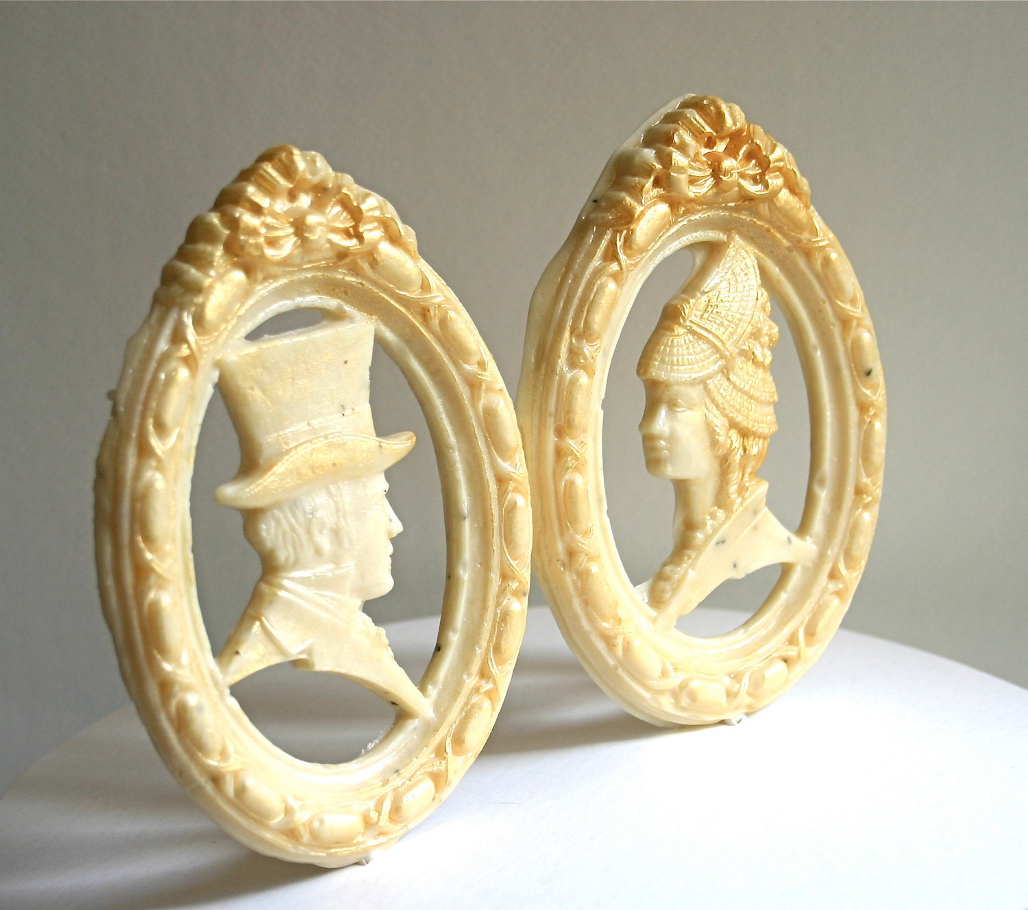 Hard Candy Lollipops, Wedding Cake Topper  "Mr. Darcy" and "Ms. Lizzy" Earl Grey Latte flavored -Edible Favor, Decoration