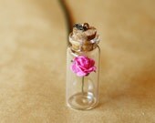 pink rose valentines day necklace