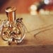 gold perfume bottle necklace (16k gold plated chain)