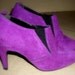 1980's PURPLE Suede Granny Boots Vintage 80's WILD PAIR Trendy Lady GAGA Ankle Dress Boots Heels