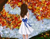 Girl and tree print - Autumn Leaves
