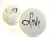 Pinback buttons, badges - Love is Simple (set of 2), Original Design, OOAK