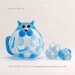 Baby Blue Hollow cat bead
