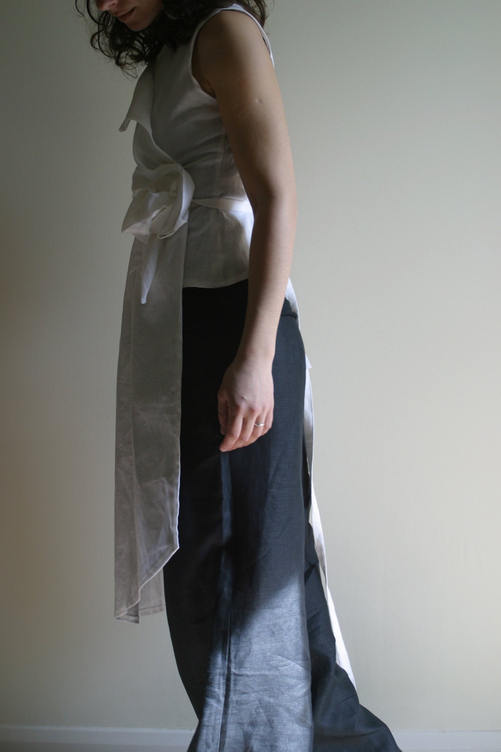 Linen Wrap Dress Blouse by NervousWardrobe on Etsy