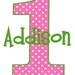 Polka Dot Birthday Invitation Pink and Green 1st Birthday Invitation