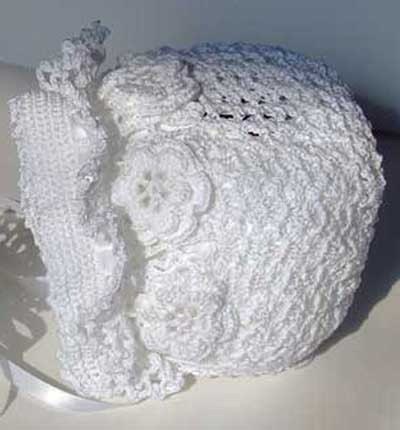 Crochet Irish Roses Baby Bonnet