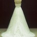 Natural Waiste Bridal Gown Wedding Dress with Straps in Satin and Lace