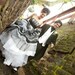 Gothic Wedding Dress in Black and White