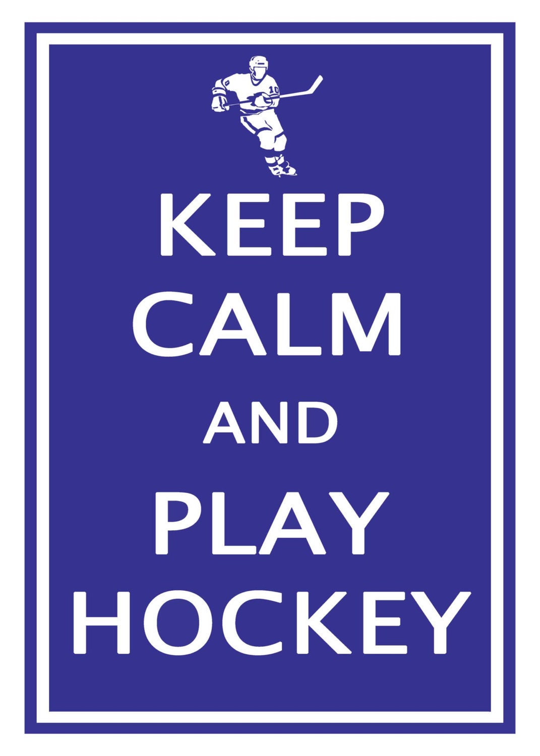 Print PosterKeep Calm Play Hockey - 11x17 Poster Buy 1 Get 1 Free Sale Print Poster