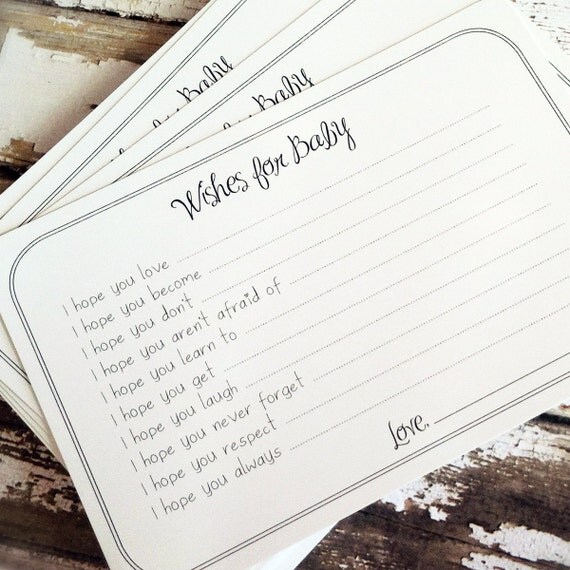Wishes for Baby Cards - Unique Baby Shower Activity Game or Memory Book Idea - Set of 40