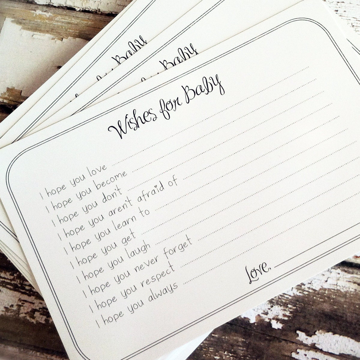 Wishes for Baby Cards - Unique Baby Shower Activity Game or Memory Book Idea - Set of 40