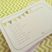 Neutral Wishes for Baby Cards - Unique Baby Shower Activity Game or Memory Book Idea - Set of 15 - Yellow and Green
